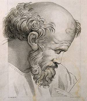 Pythagoras._Line_engraving_by_D._Cunego,_1782,_after_R._Meng_Wellcome_V0004825